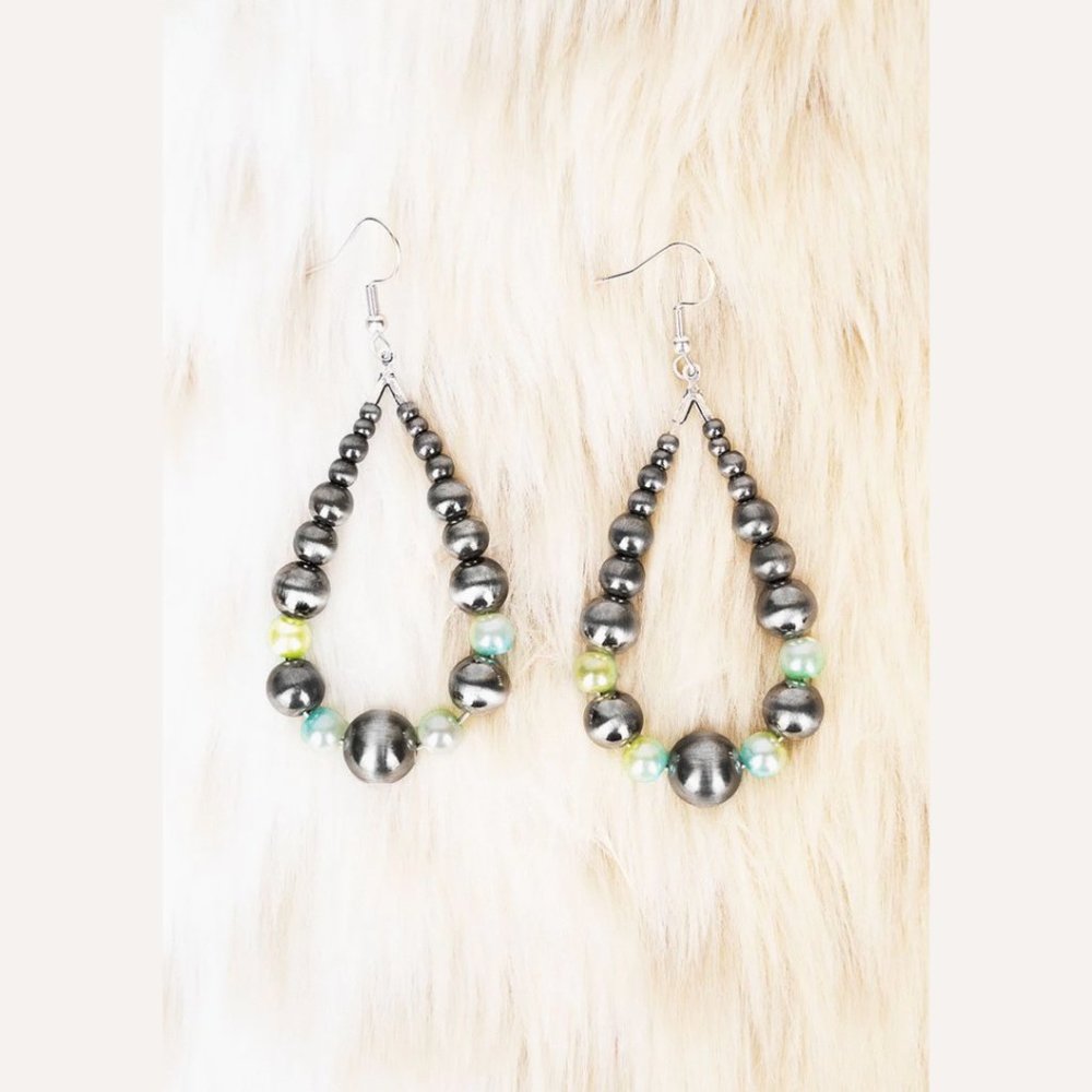 NEW GREEN TEARDROP EARRINGS